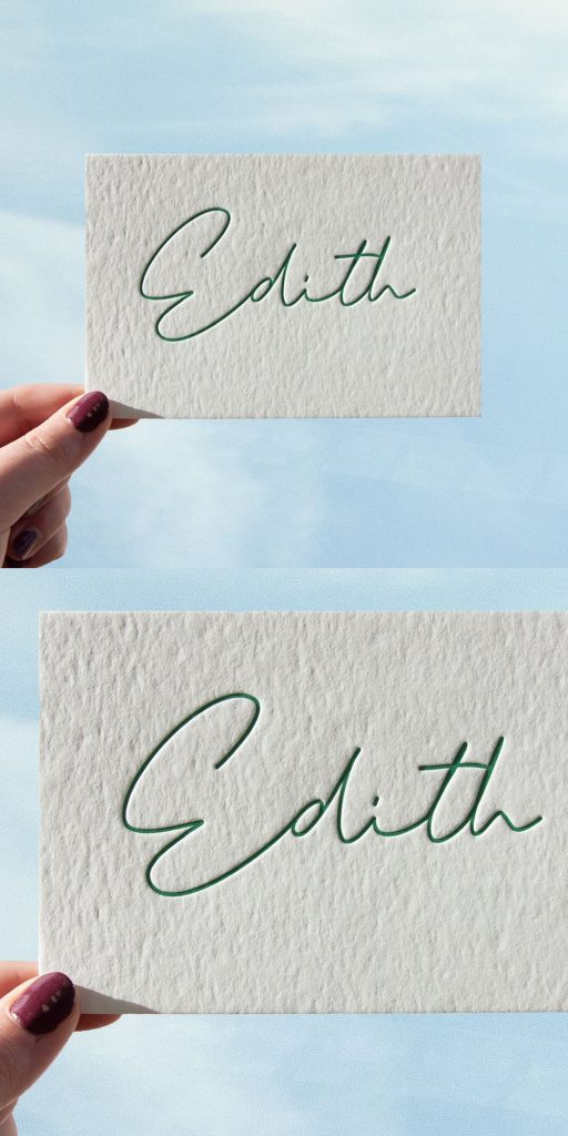 Voor Edith hebben wij dit stijlvolle geboortekaartje mogen maken. Met een handgeschreven lettertype op natuurlijk papier is het een stijlvol, minimalistisch kaartje geworden.
