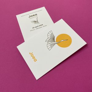 Geboortekaartje letterpress vogel